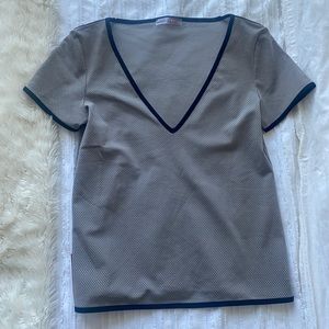 Prada grey summer v neck shirt small